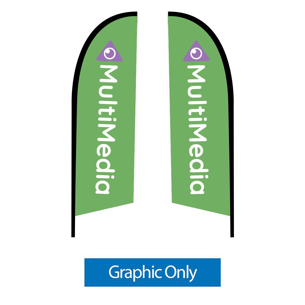 8.25 ft. Small Falcon® Flag — Graphic Only / Double Sided / X / Base